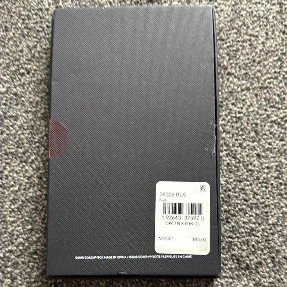 NIB Coach Black iPhone X Case with Owl Design